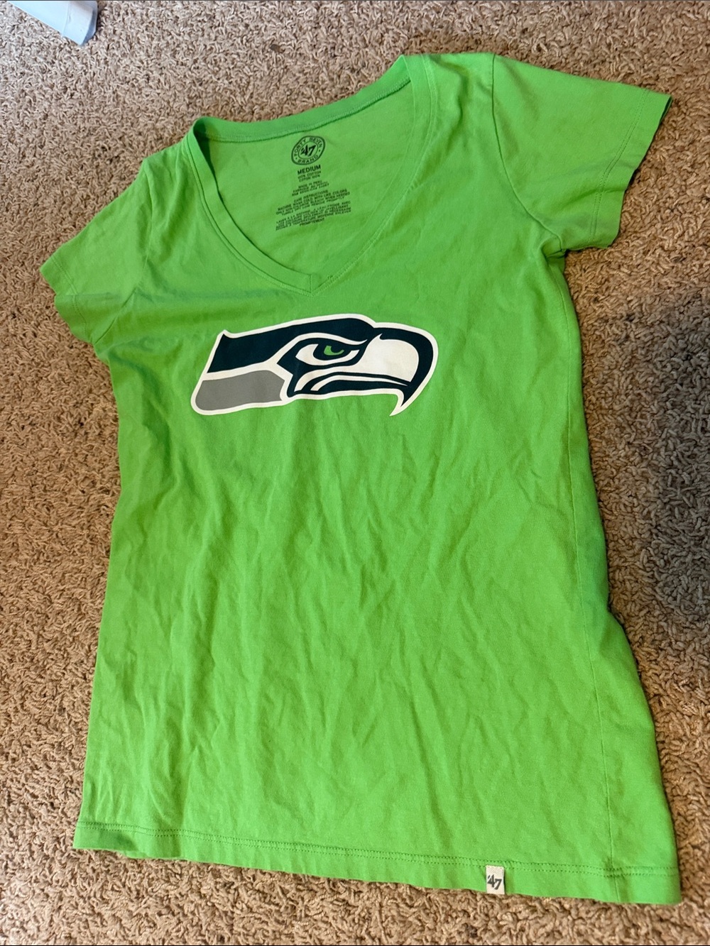 47 Seattle Seahawks Lime Green V-Neck Tee